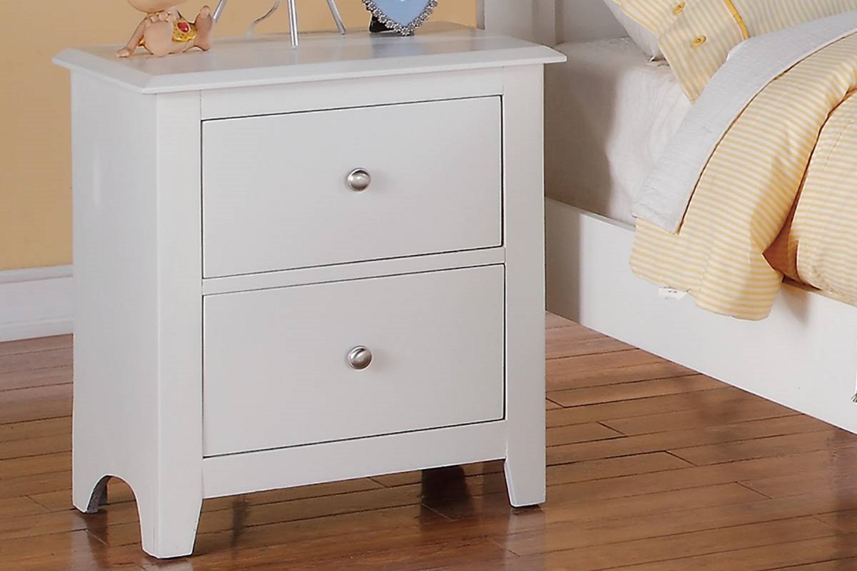Bed Side Table, Nightstand White Color